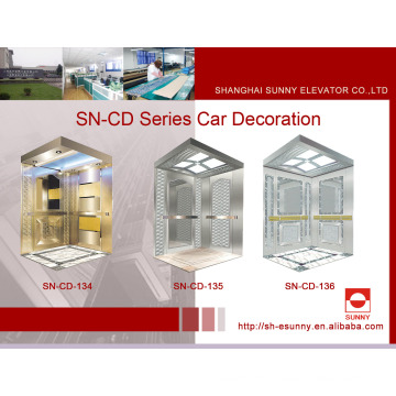 Elevator Cabin with Concave Golden Panel (SN-134)